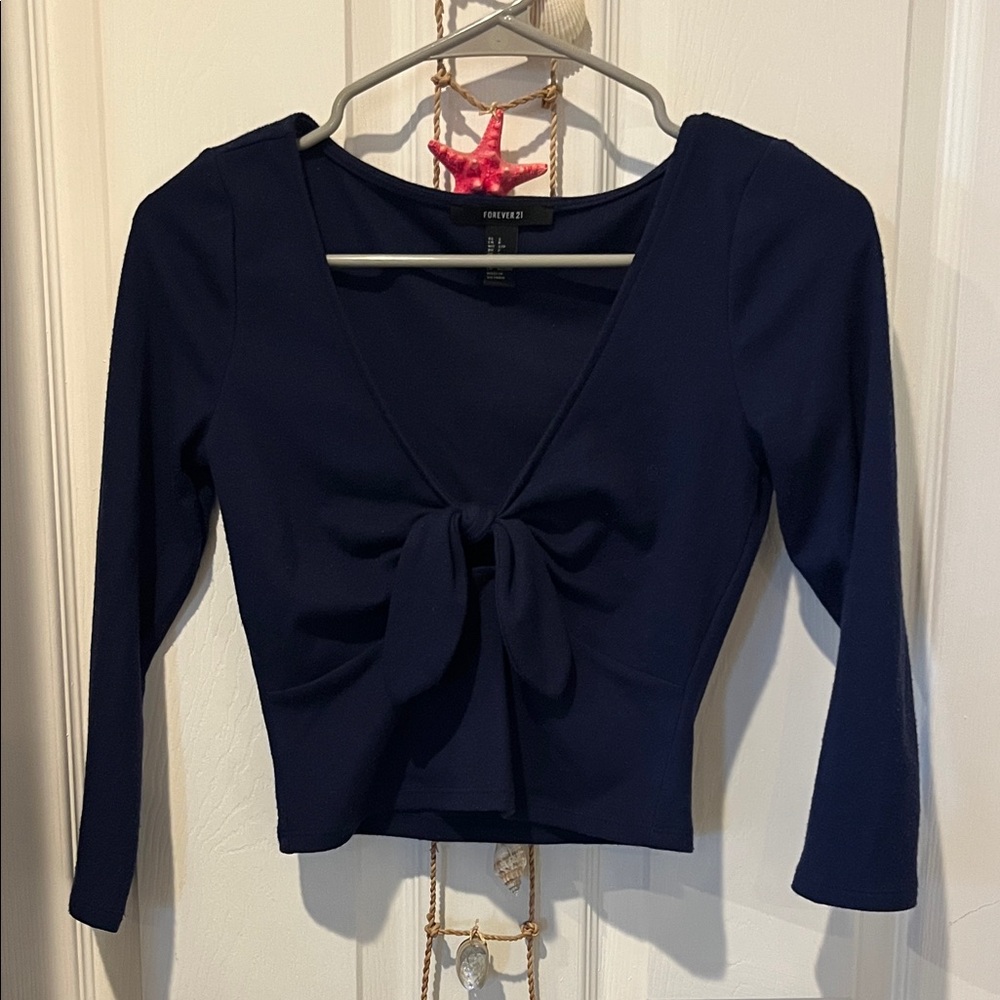Forever 21 Deep Blue Long Sleeve Top